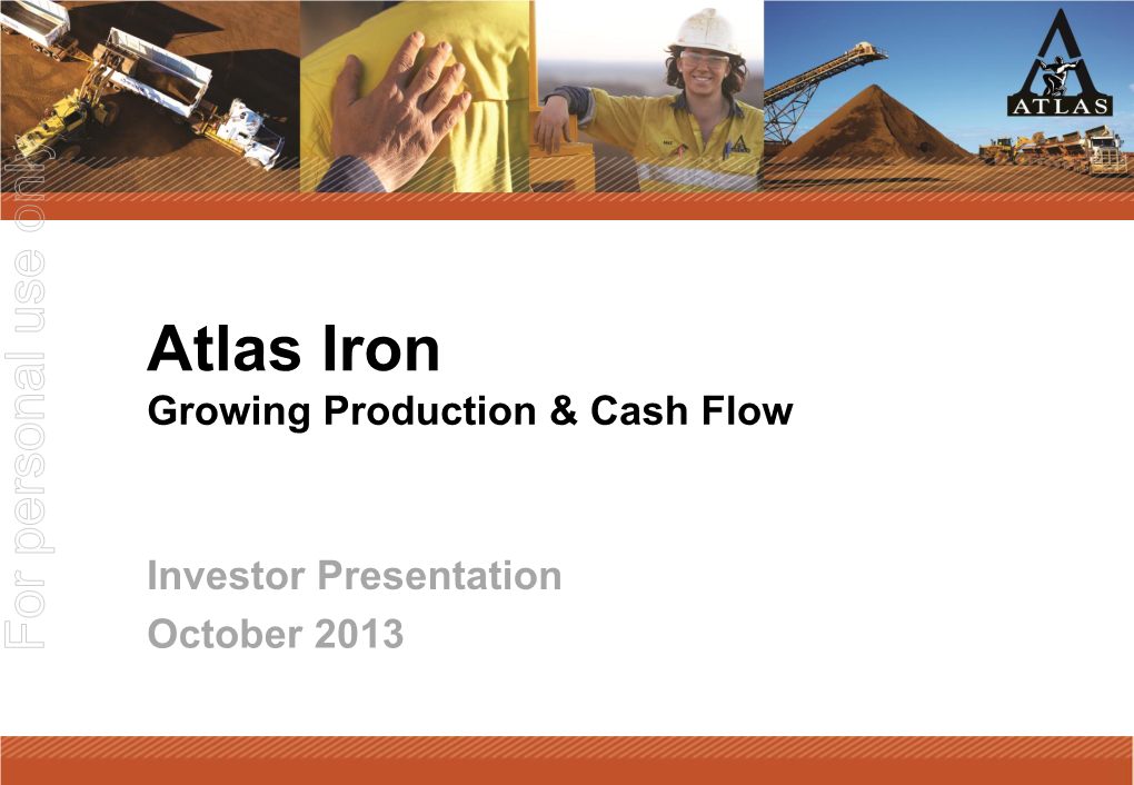 Atlas Iron Growing Production & Cash Flow