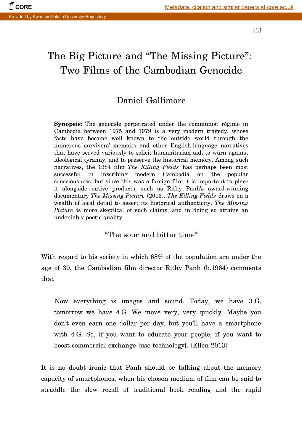 Two Films of the Cambodian Genocide