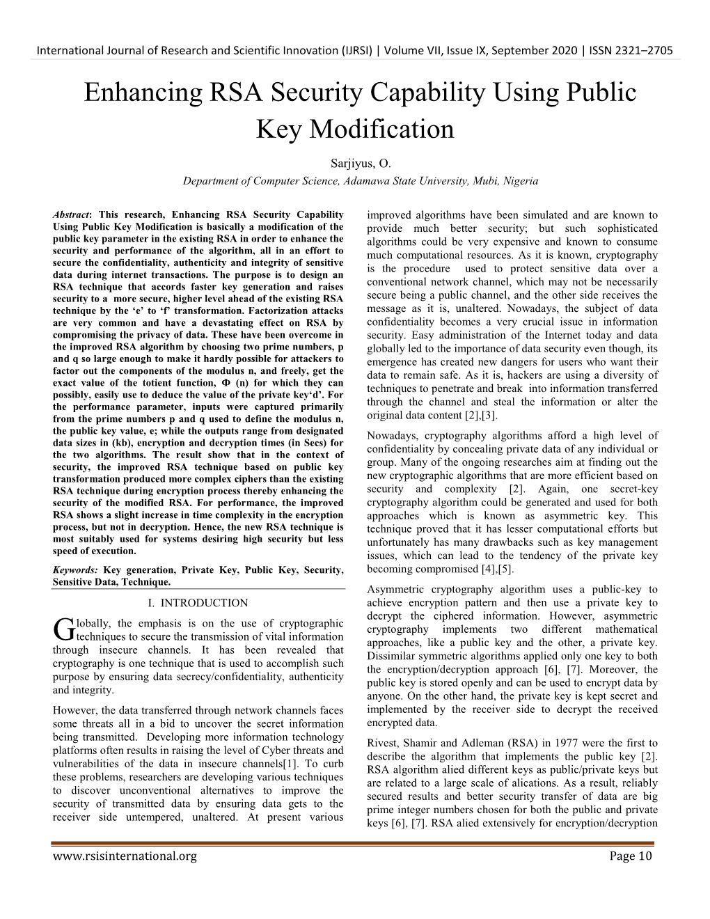 Enhancing RSA Security Capability Using Public Key Modification