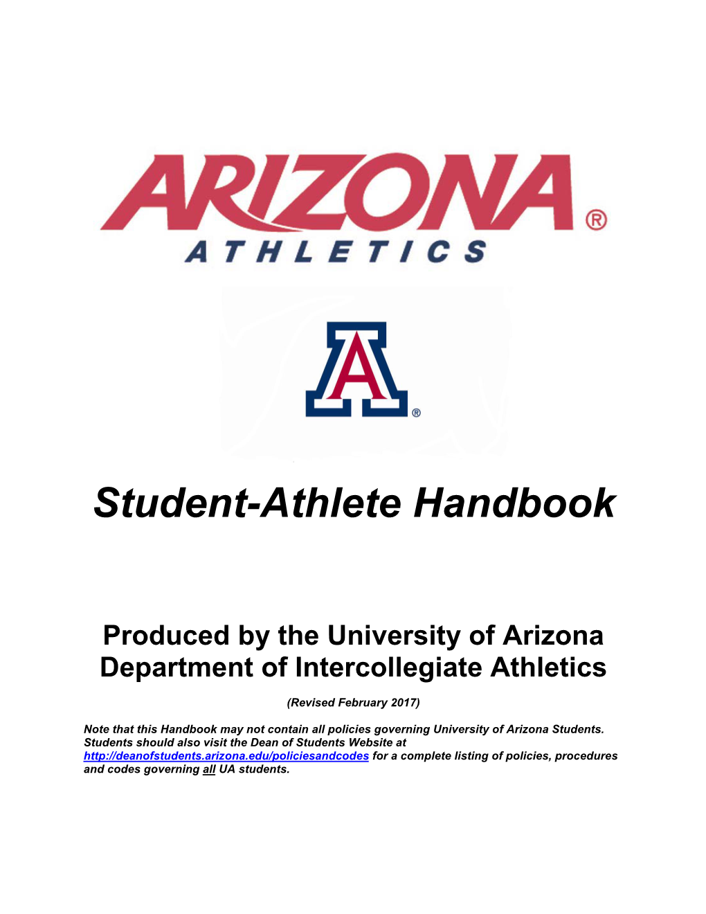 Student-Athlete Handbook Table of Contents