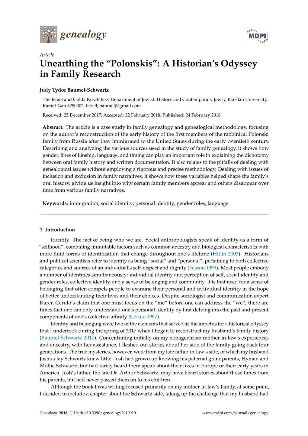 A Historian's Odysseyin Family Research