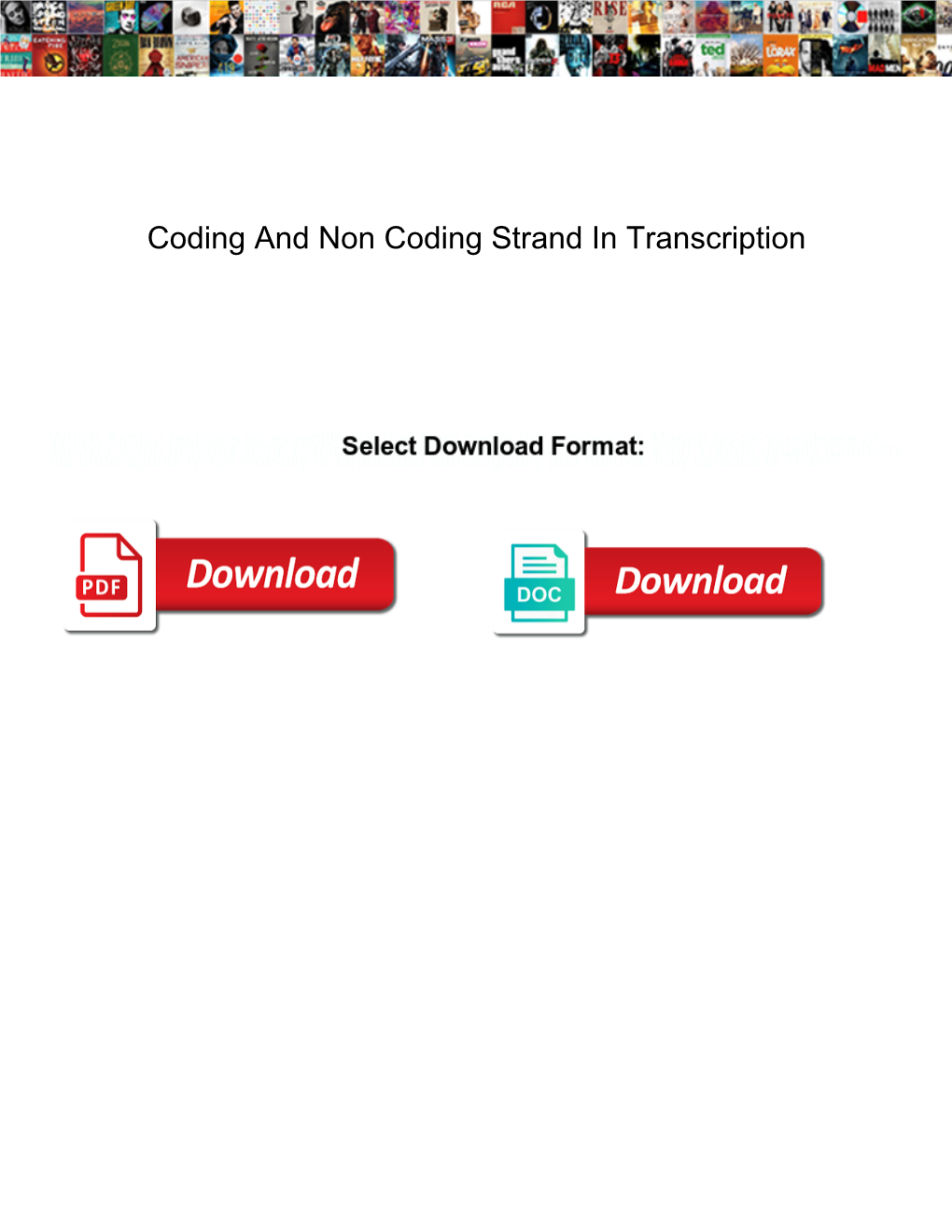 Coding and Non Coding Strand in Transcription