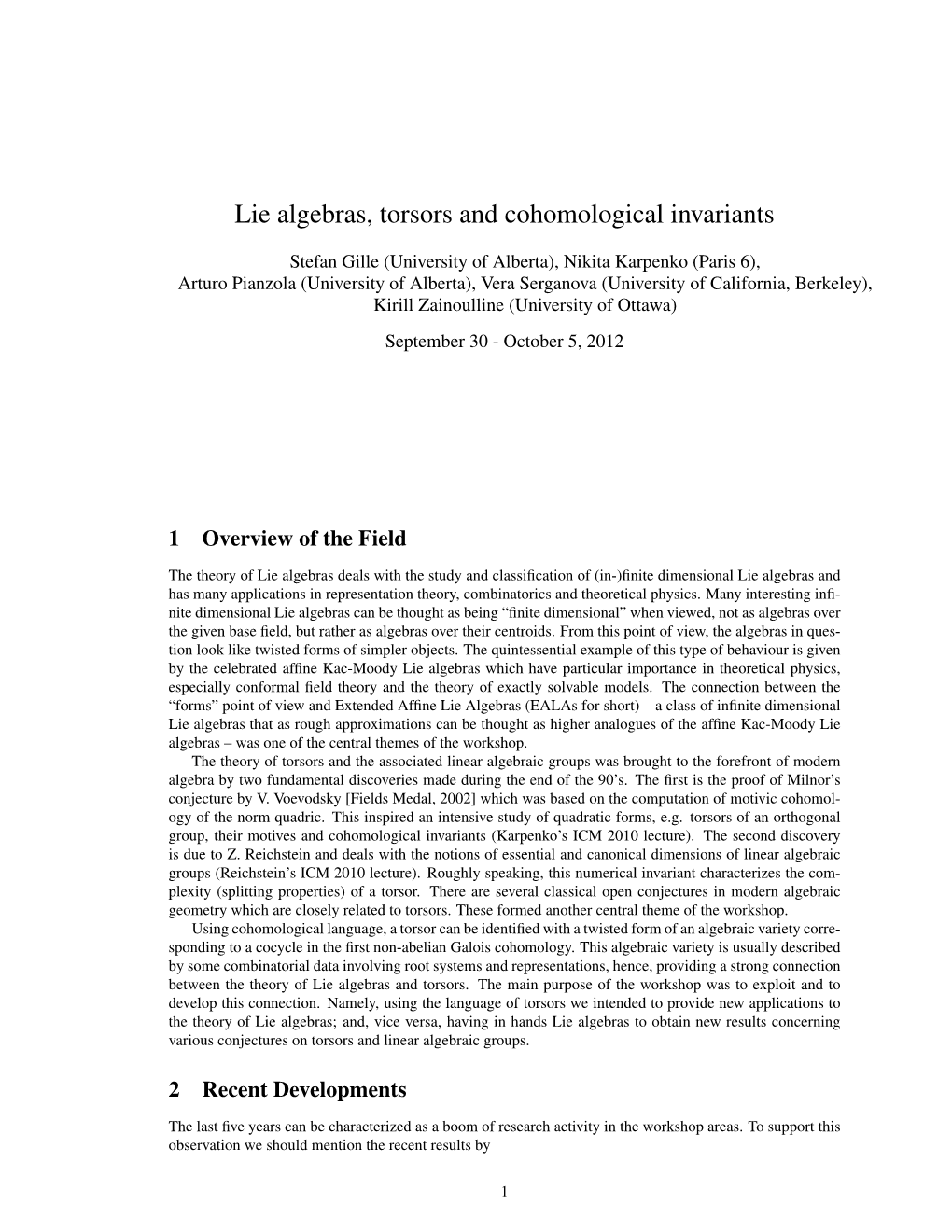 Lie Algebras, Torsors and Cohomological Invariants