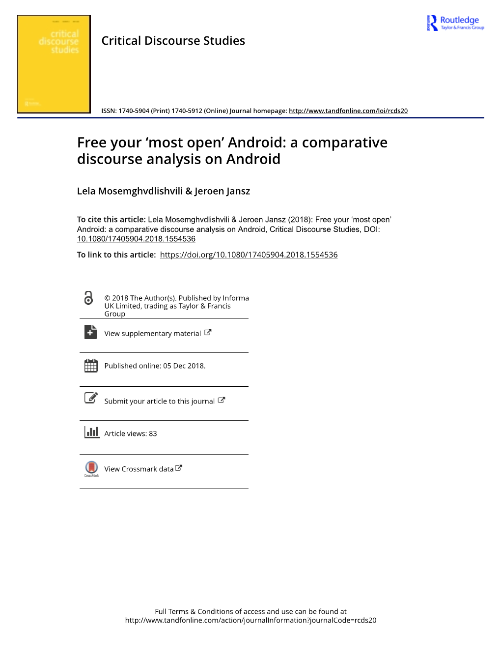 A Comparative Discourse Analysis on Android