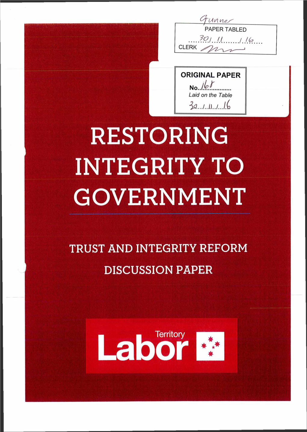 Restoring Integrity to Government