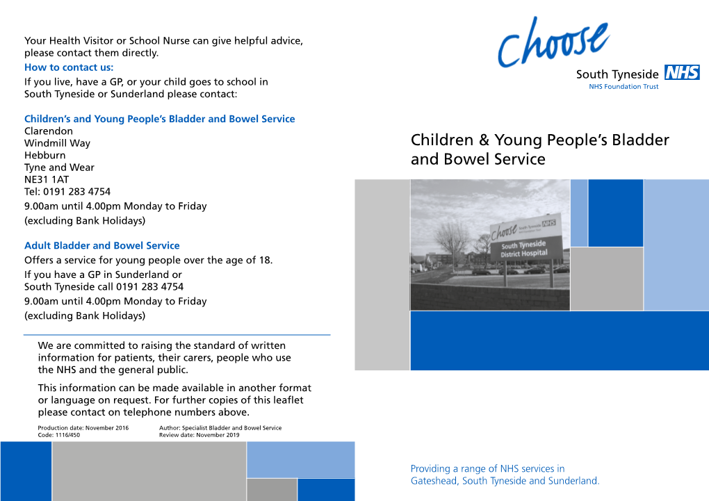 Children & Young People's Bladder and Bowel Service