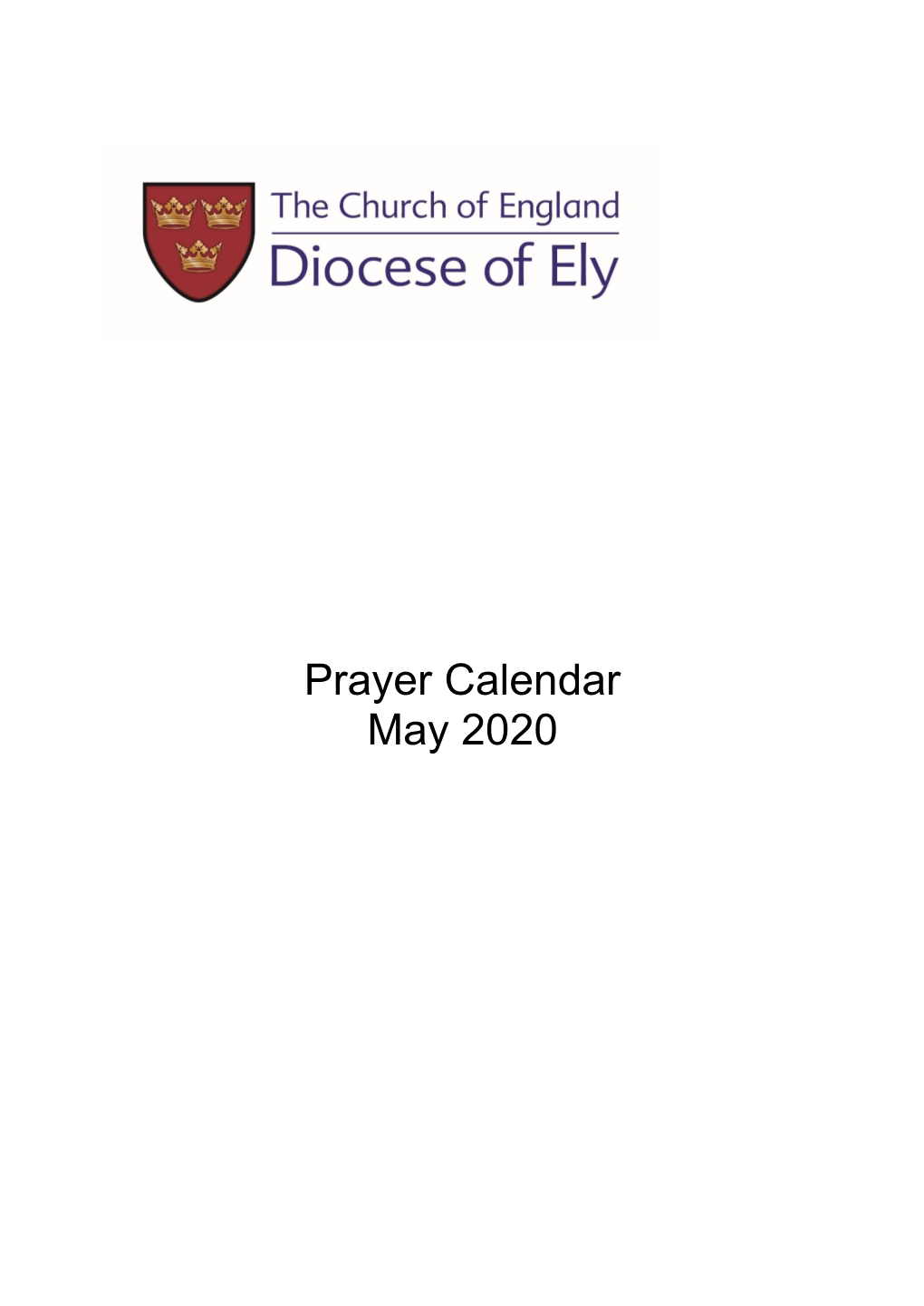 Prayer Calendar May 2020