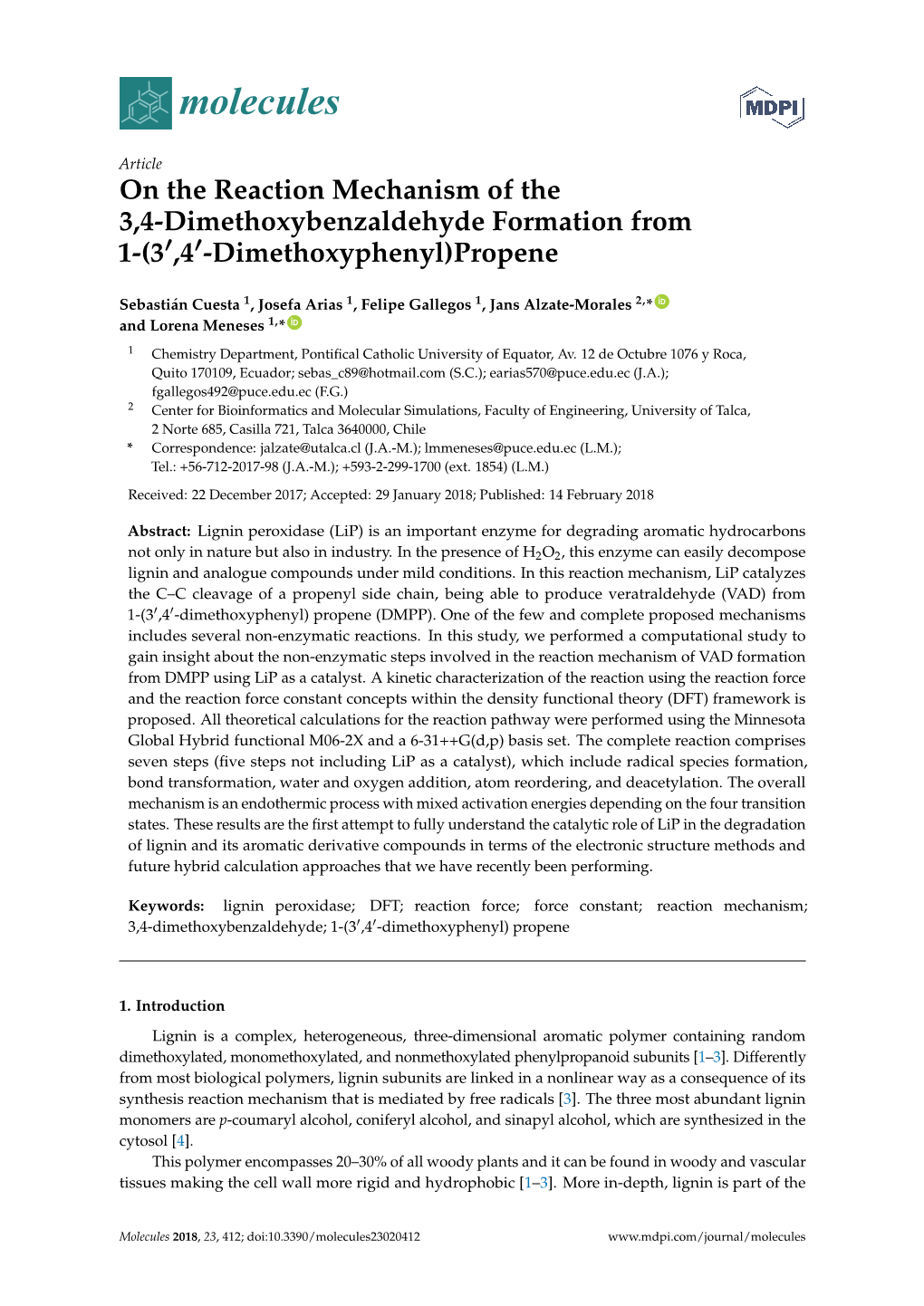 On the Reaction Mechanism of the 3,4-Dimethoxybenzaldehyde Formation from 1-(30,40-Dimethoxyphenyl)Propene