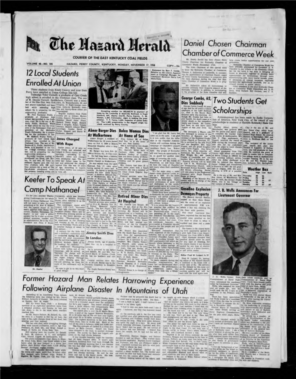 The Hazard Herald: 1958-11-17