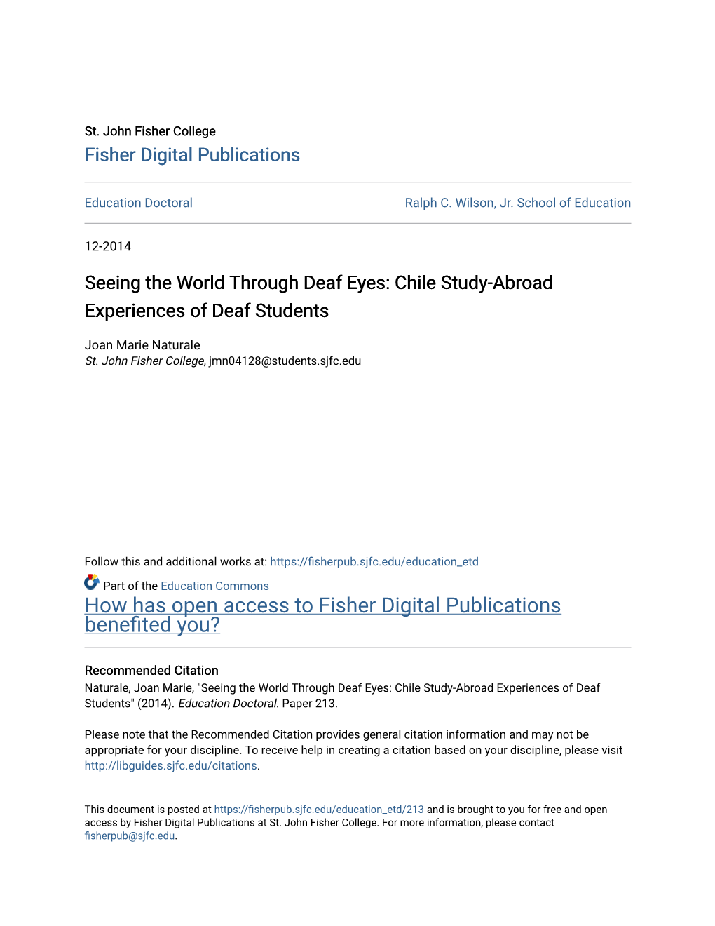 Chile Study-Abroad Experiences of Deaf Students