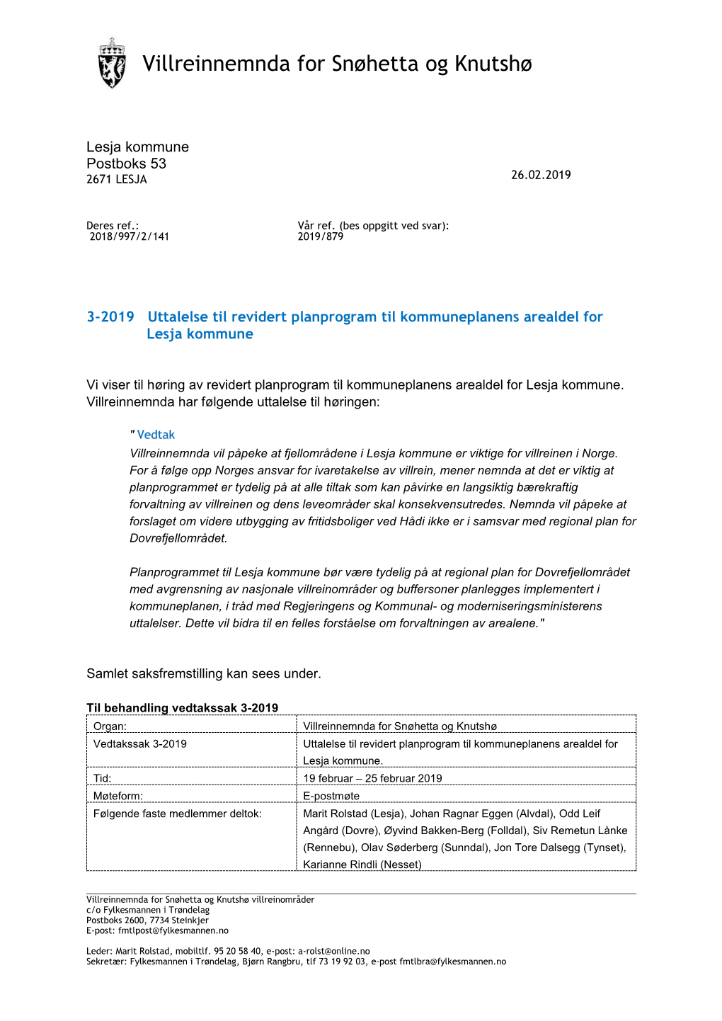 Villreinnemnda for Snøhetta Og Knutshø