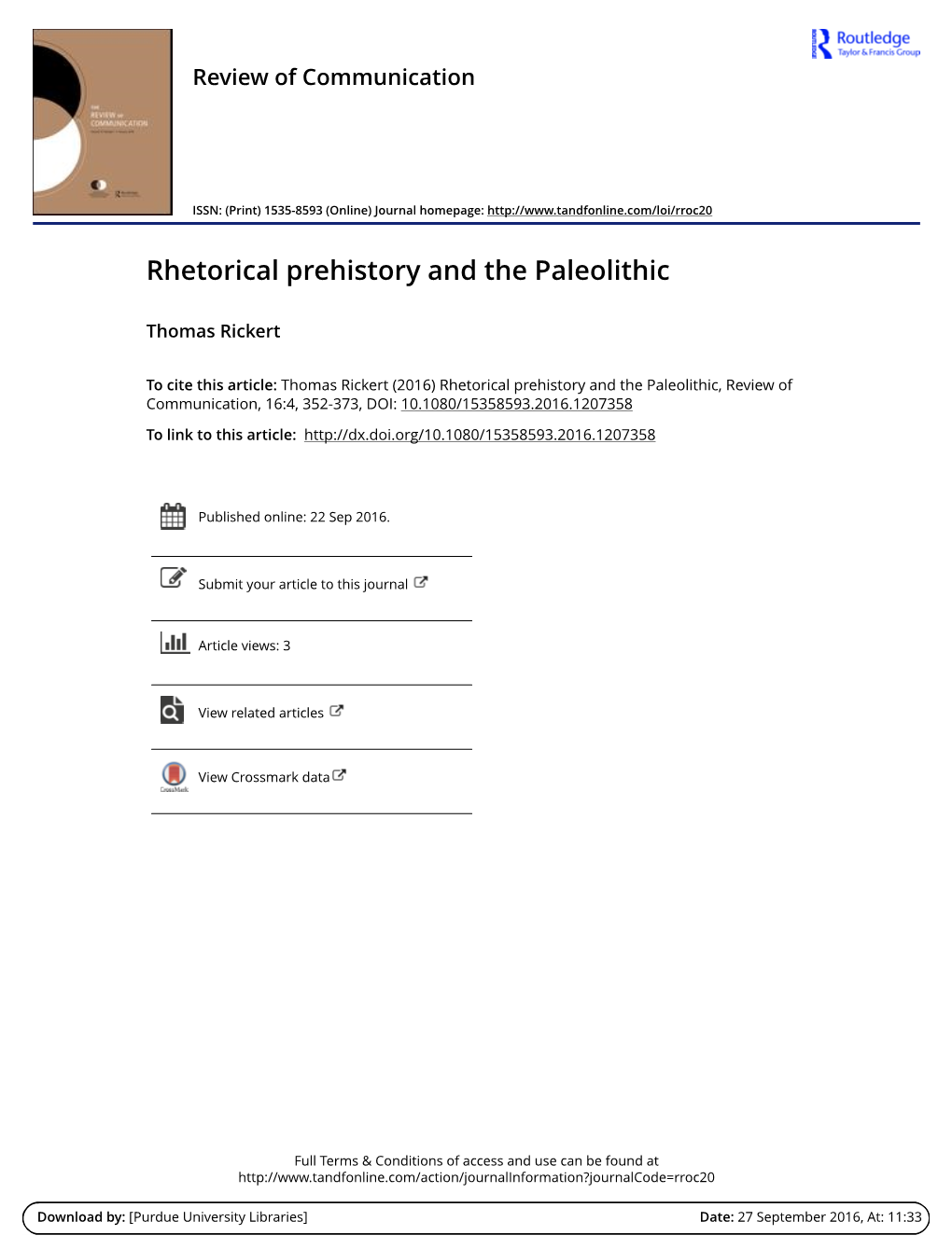 Thomas Rickert, "Rhetorical Prehistory and the Paleolithic"