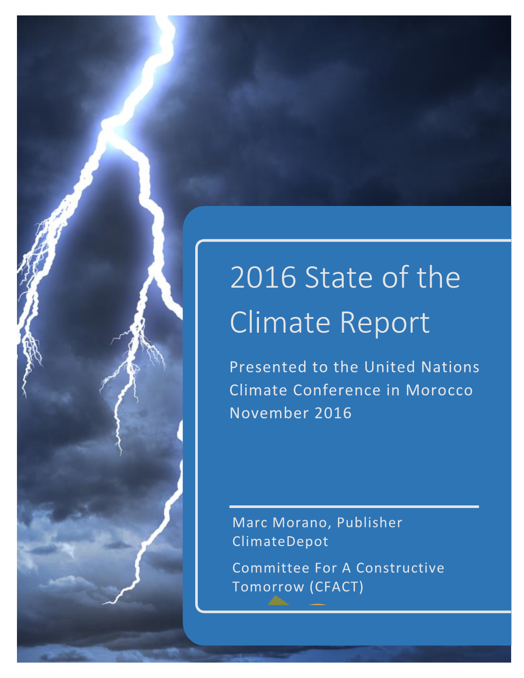 2016 State of the Climate Report