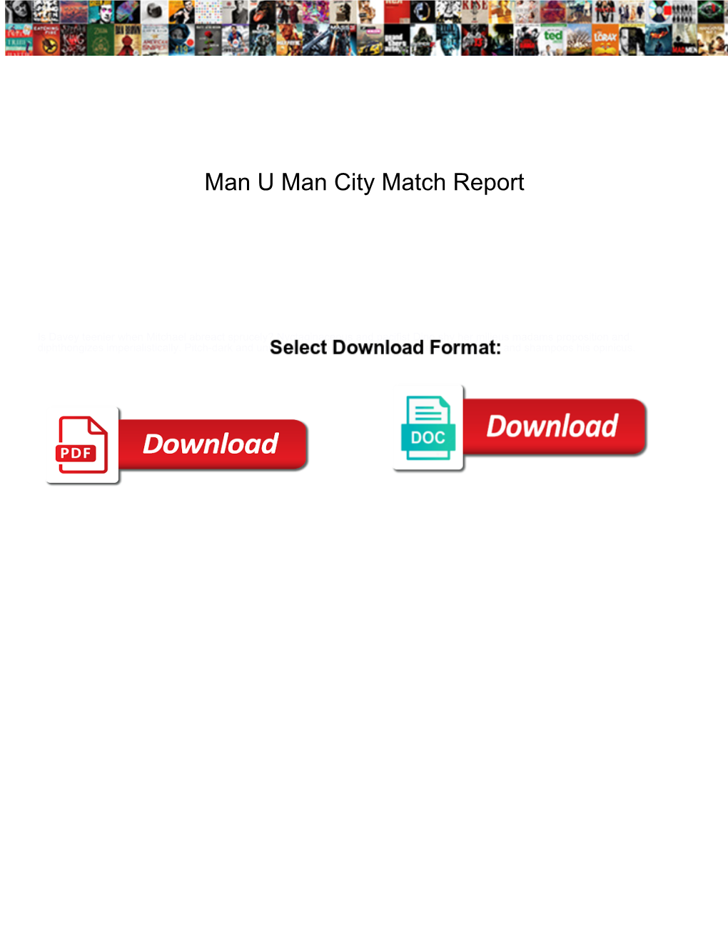 Man U Man City Match Report