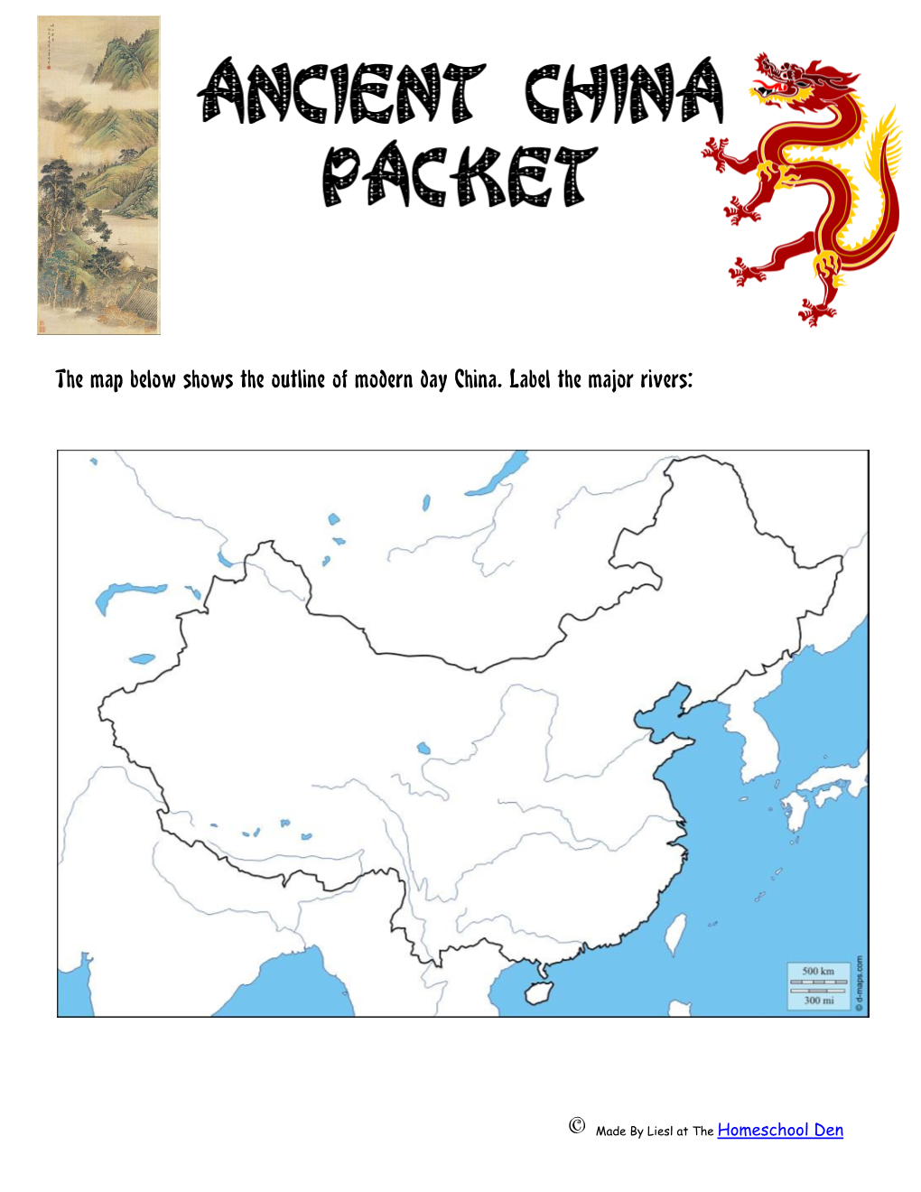 Ancient China Worksheet Packet