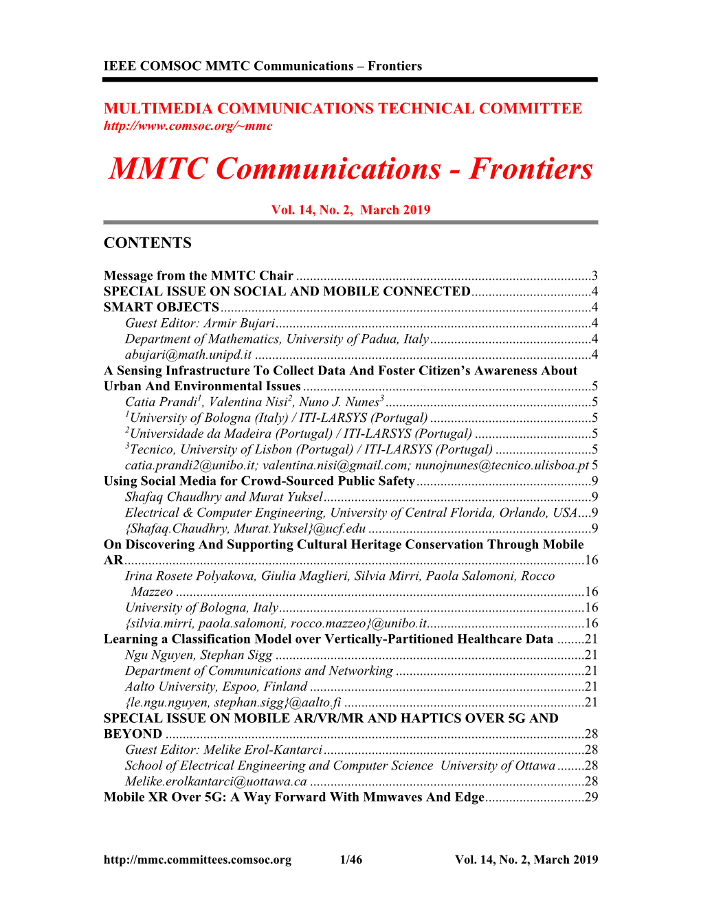 MMTC Communications – Frontiers