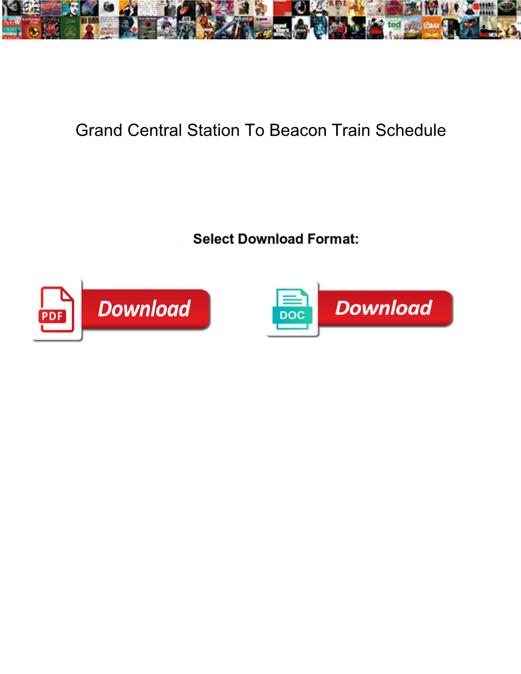 Grand Central Station to Beacon Train Schedule