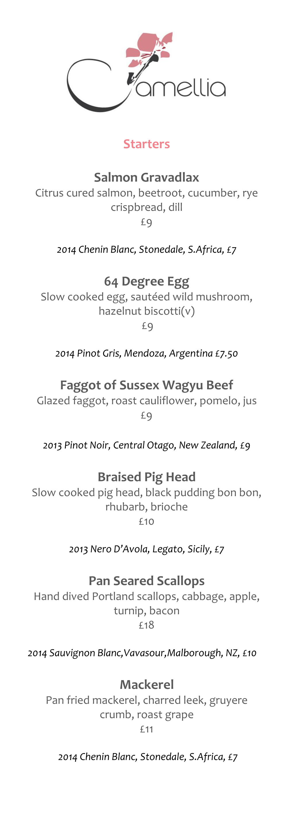 Starters Salmon Gravadlax 64 Degree Egg Faggot of Sussex Wagyu Beef