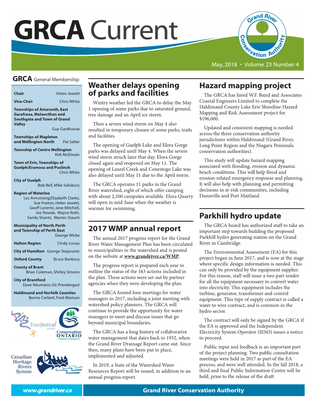 Here Is the May 2018 Issue of GRCA Current