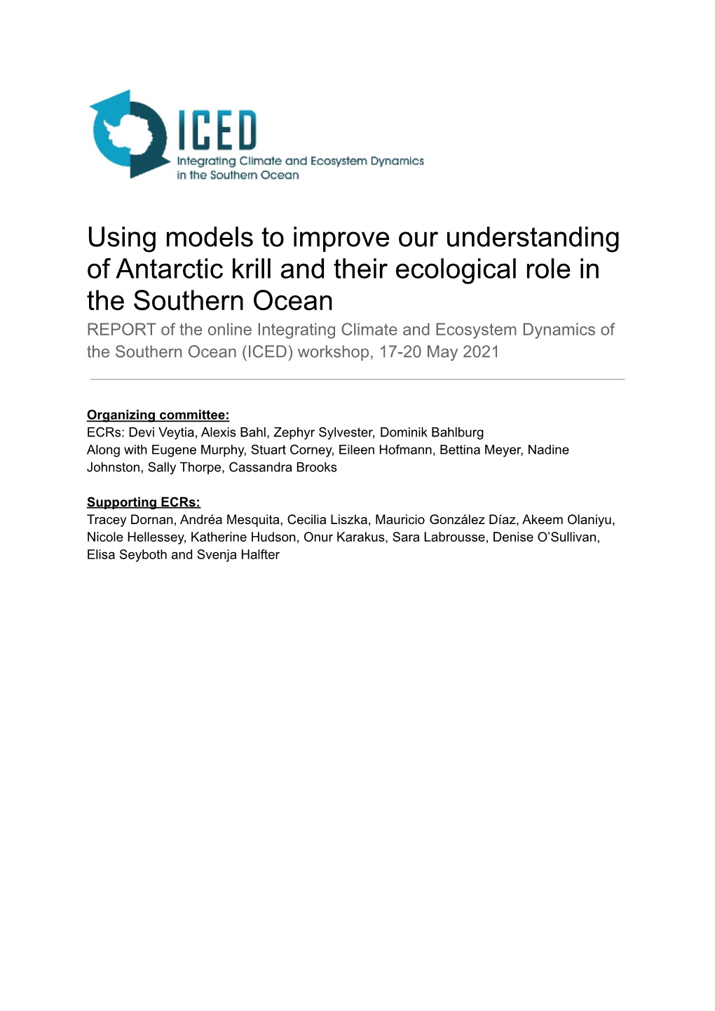 Using Models to Improve Our Understanding of Antarctic Krill And