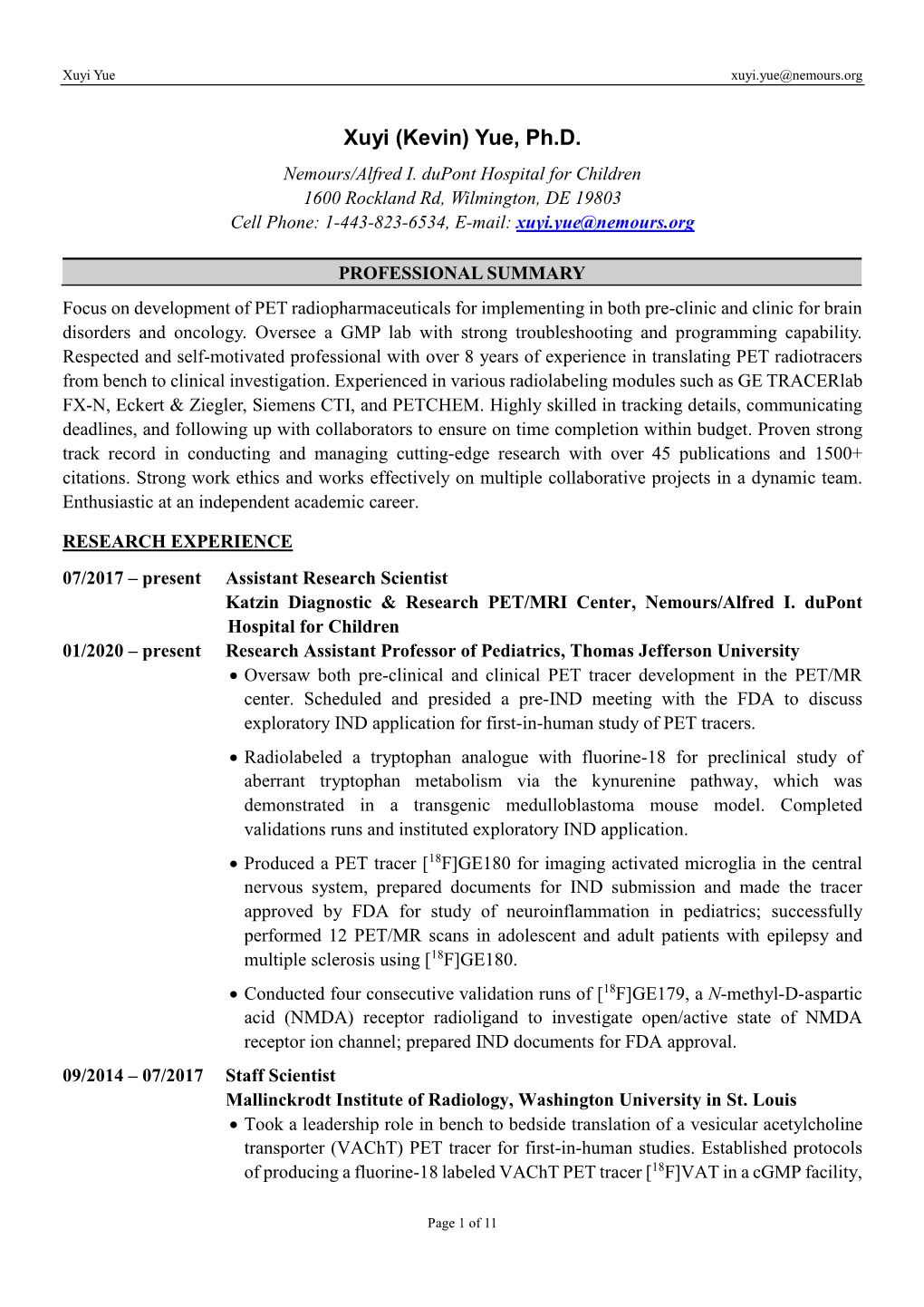 Curriculum Vitae Xuyi Yue.Pdf