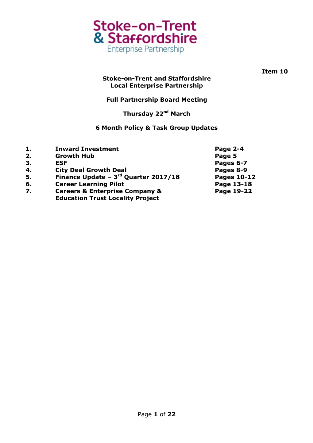 Of 22 Item 10 Stoke-On-Trent and Staffordshire