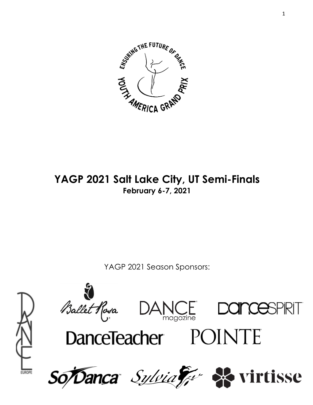 YAGP 2021 Salt Lake City, UT Semi-Finals February 6-7, 2021