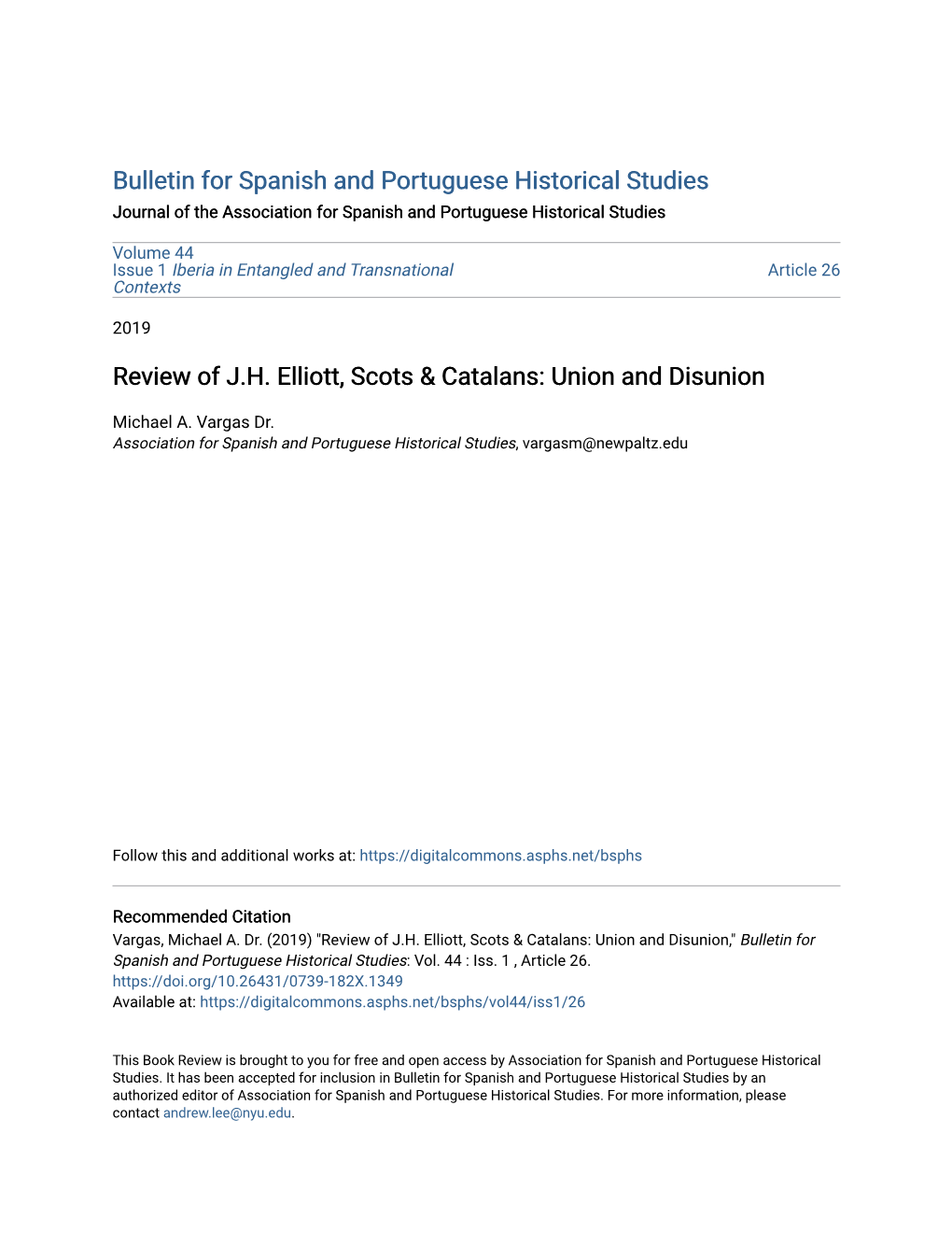 Review of J.H. Elliott, Scots & Catalans: Union and Disunion