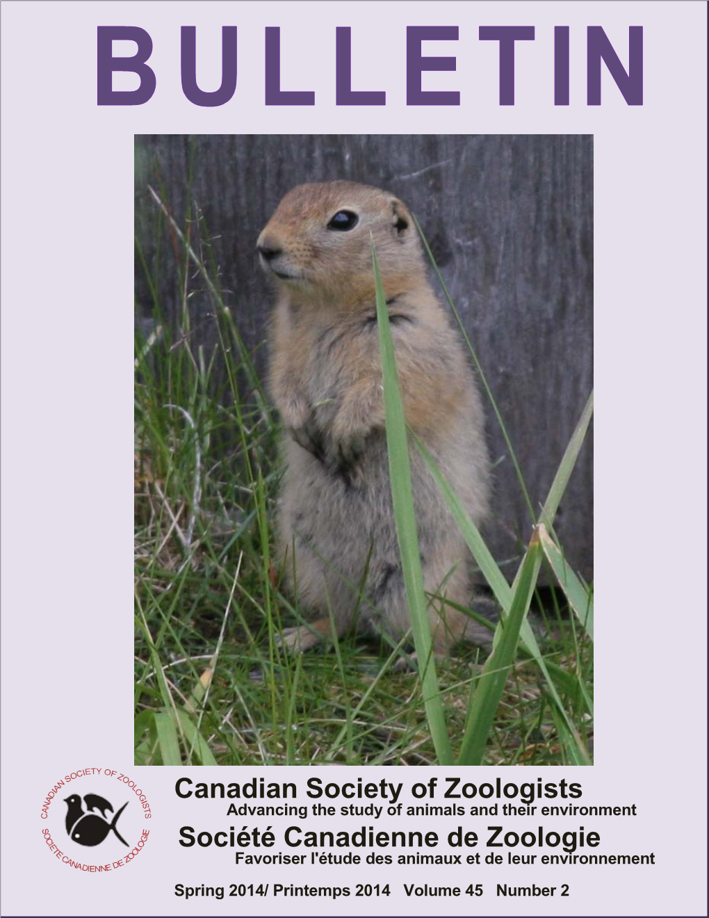 Canadian Society of Zoologists Société Canadienne De Zoologie