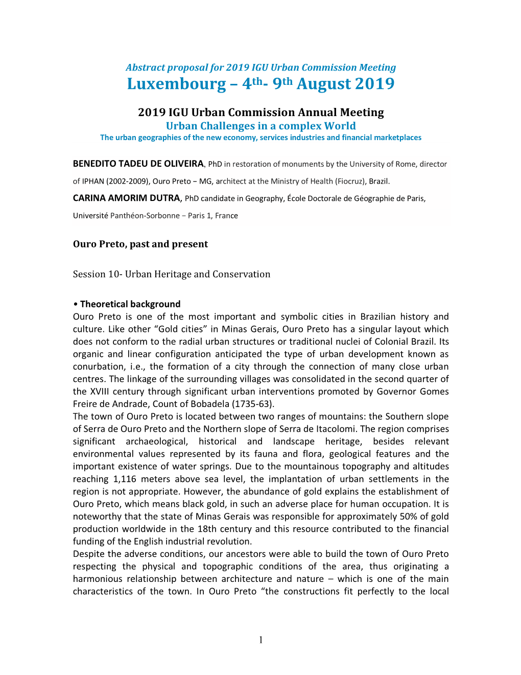 Luxembourg – 4Th- 9Th August 2019