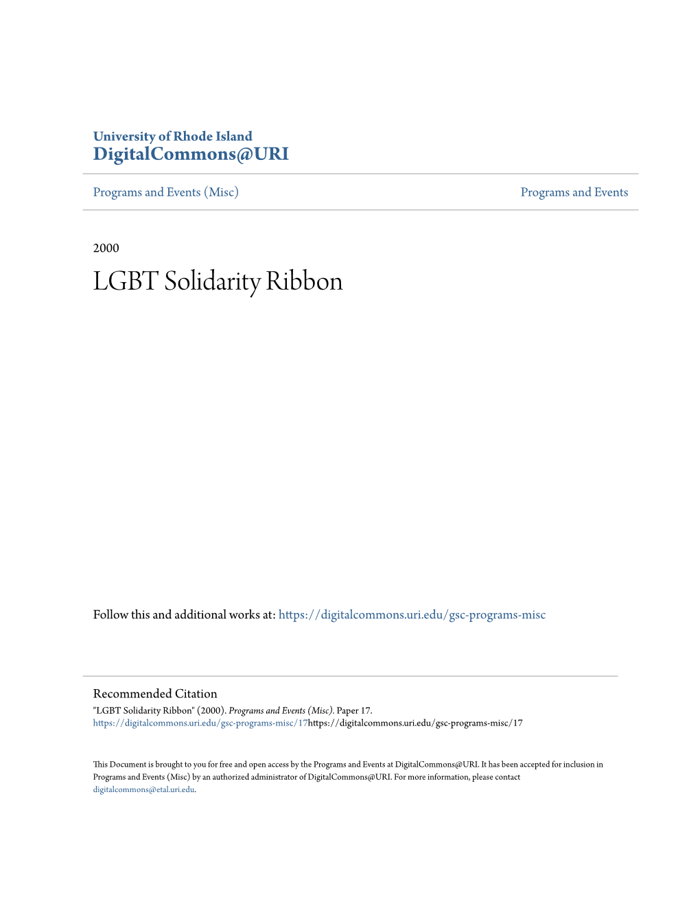 LGBT Solidarity Ribbon