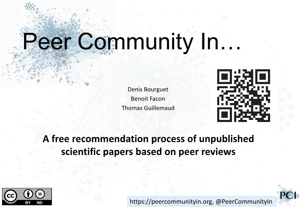 Peer Community In…