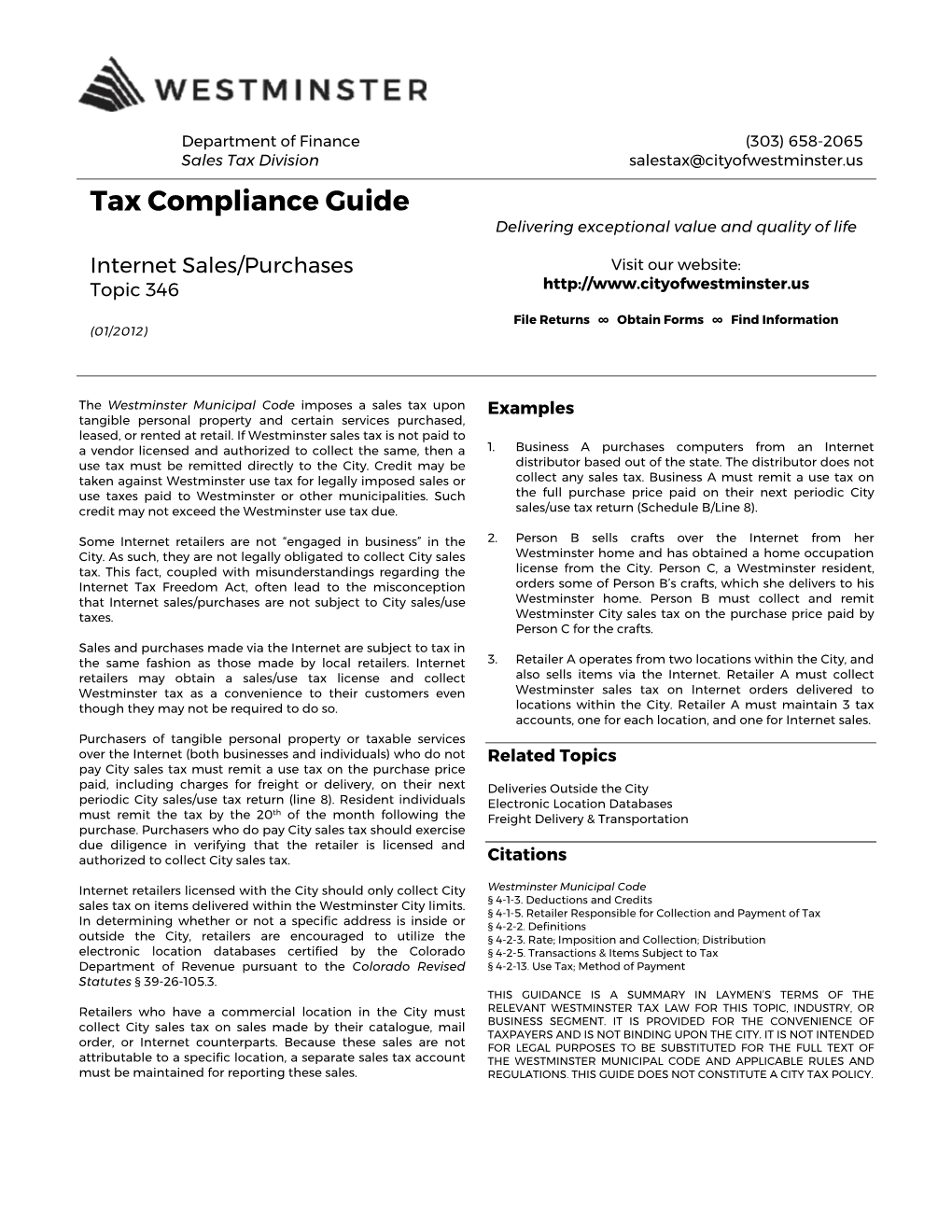 Tax Compliance Guide Topic