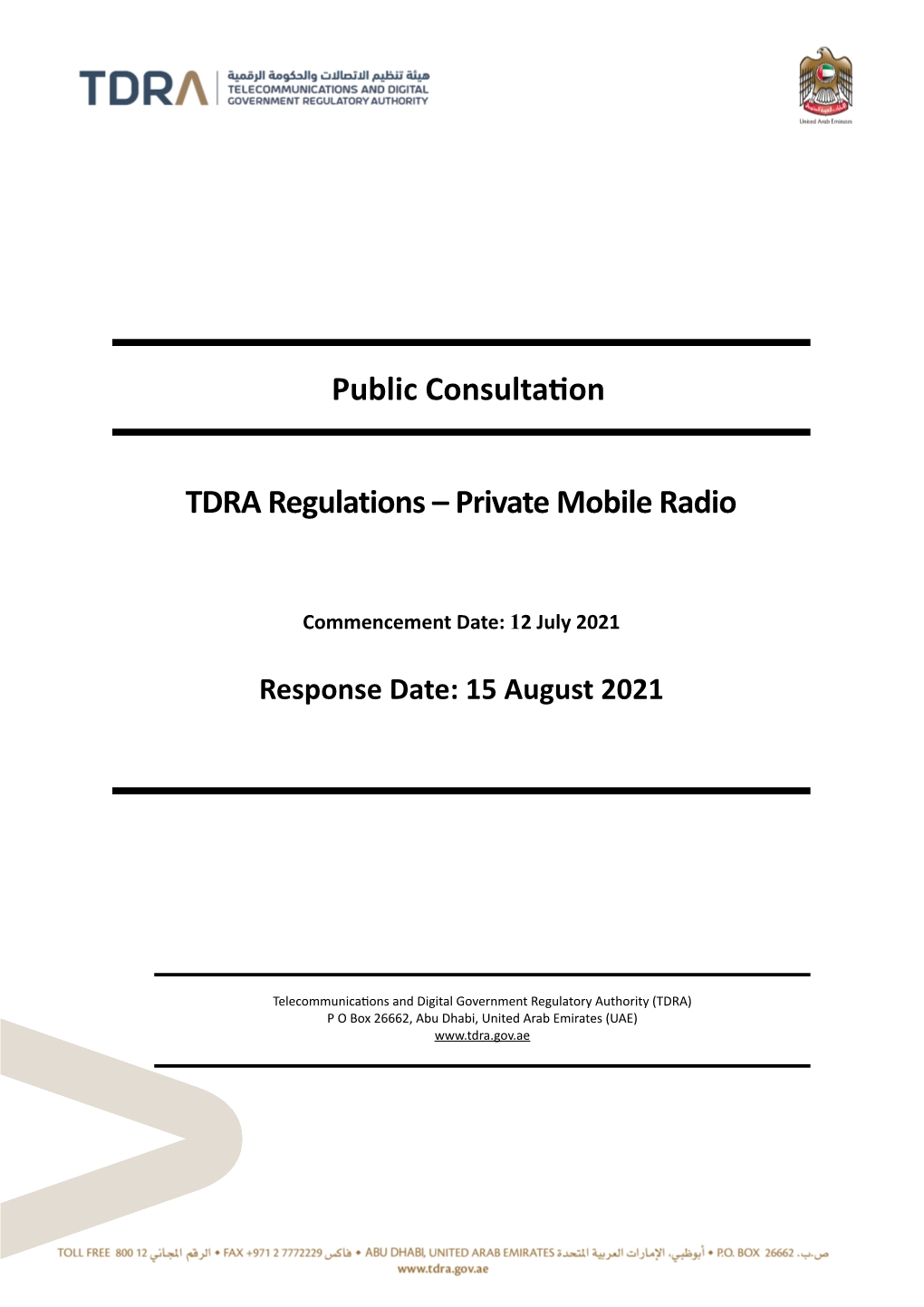 120721-UAE TDRA PMR Public Consultation