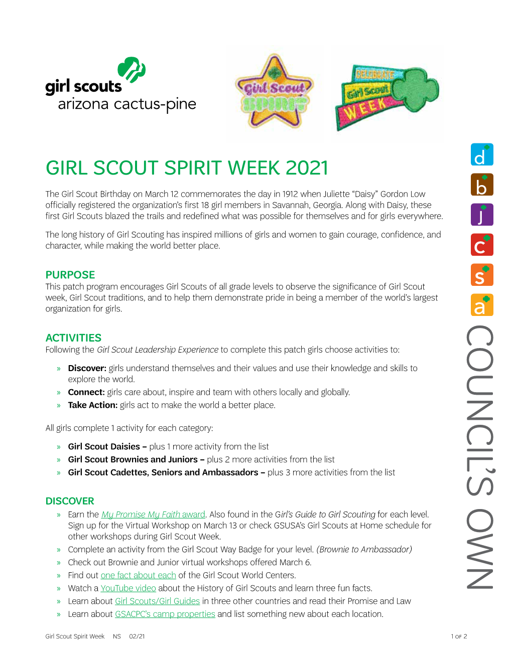 Girl Scout Spirit Week