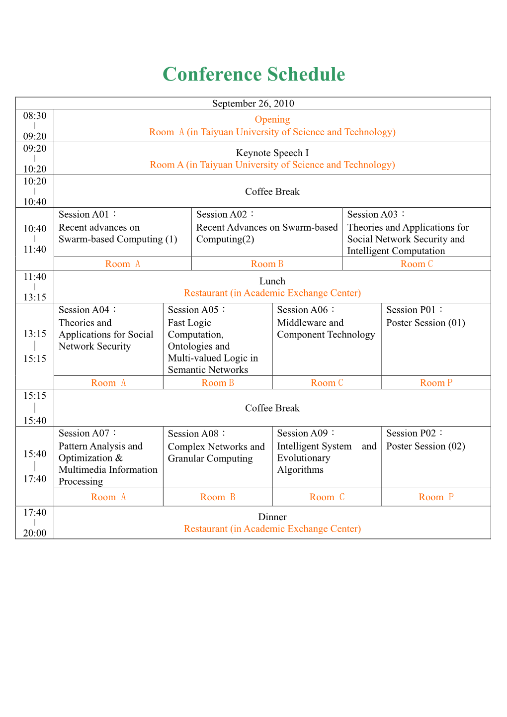 Conference Program