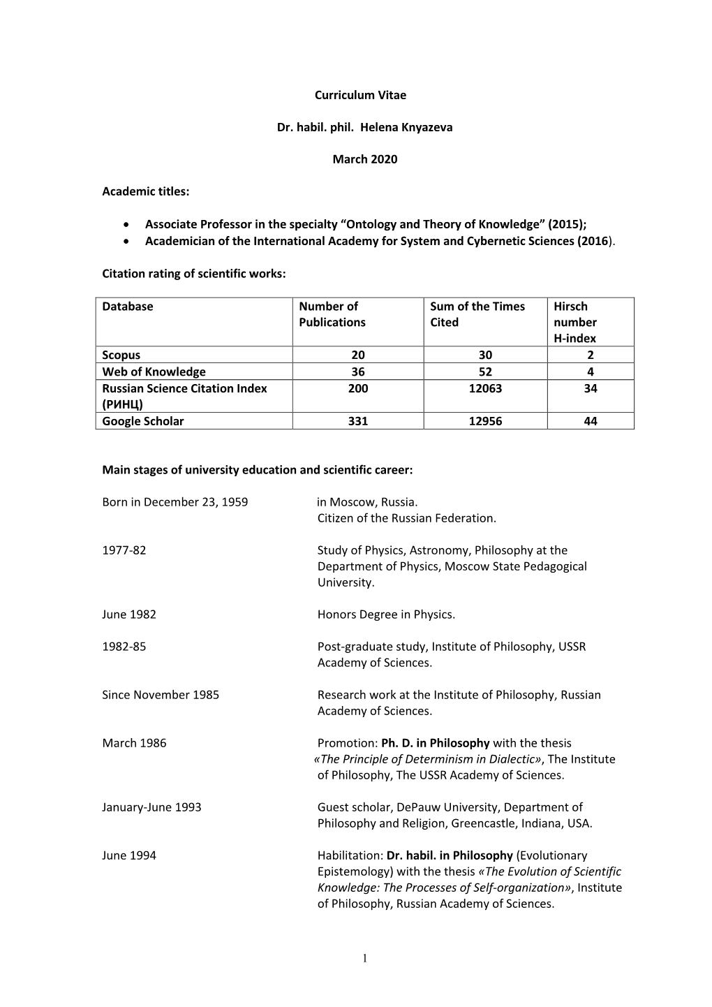 Curriculum Vitae