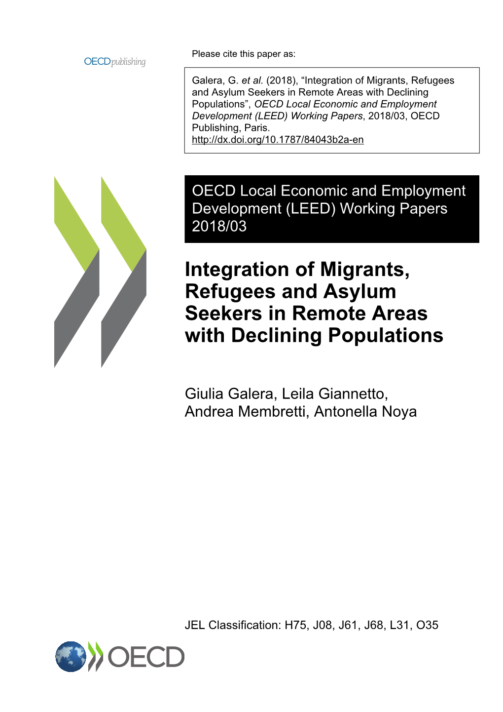 Integration of Migrants, Refugees and Asylum Seekers in Remote Areas