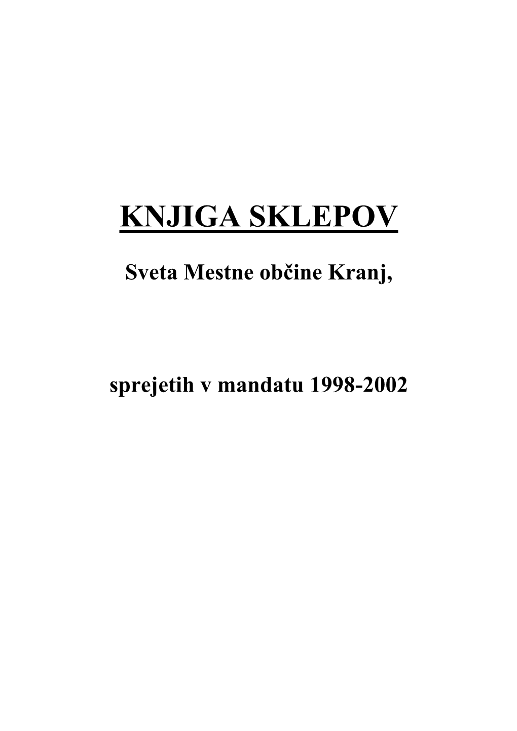 Knjiga Sklepov