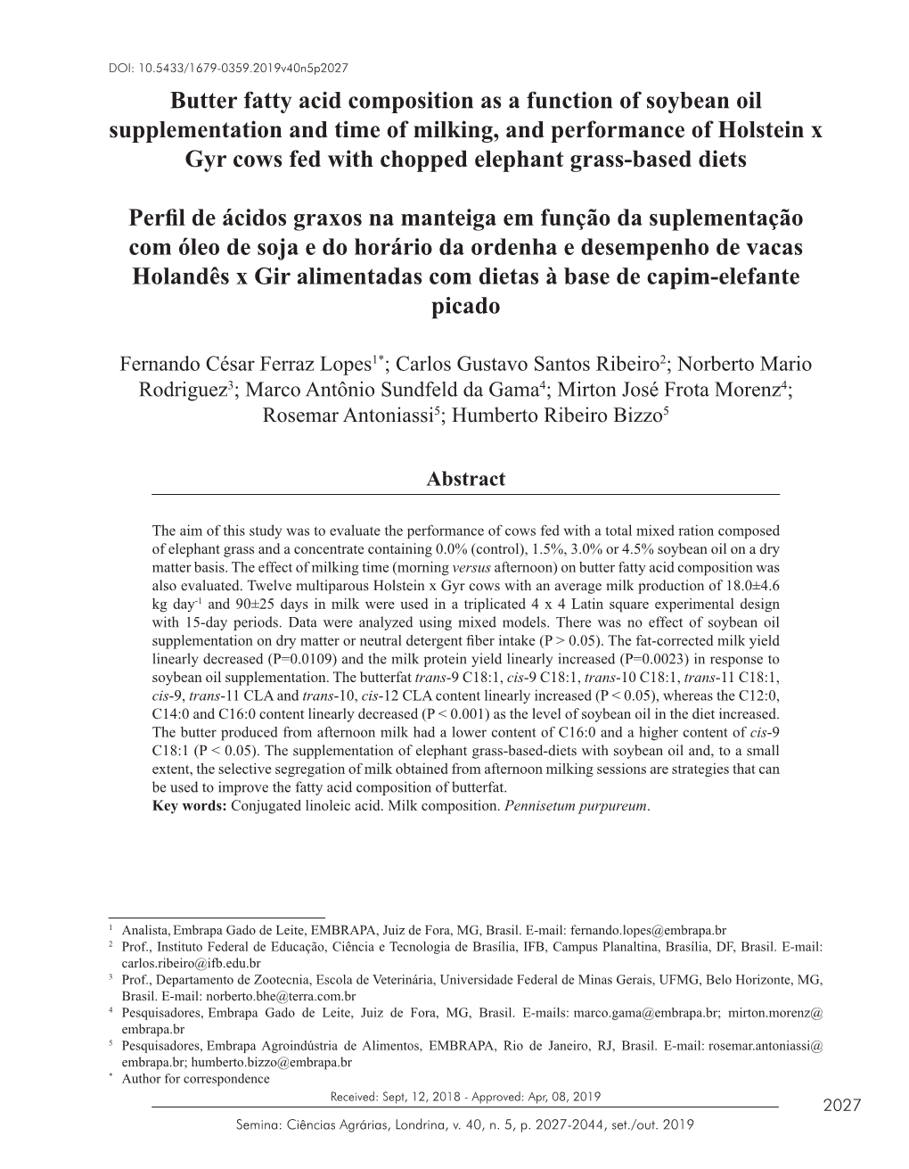 Butter Fatty Acid Composition As a Function of Soybean Oil