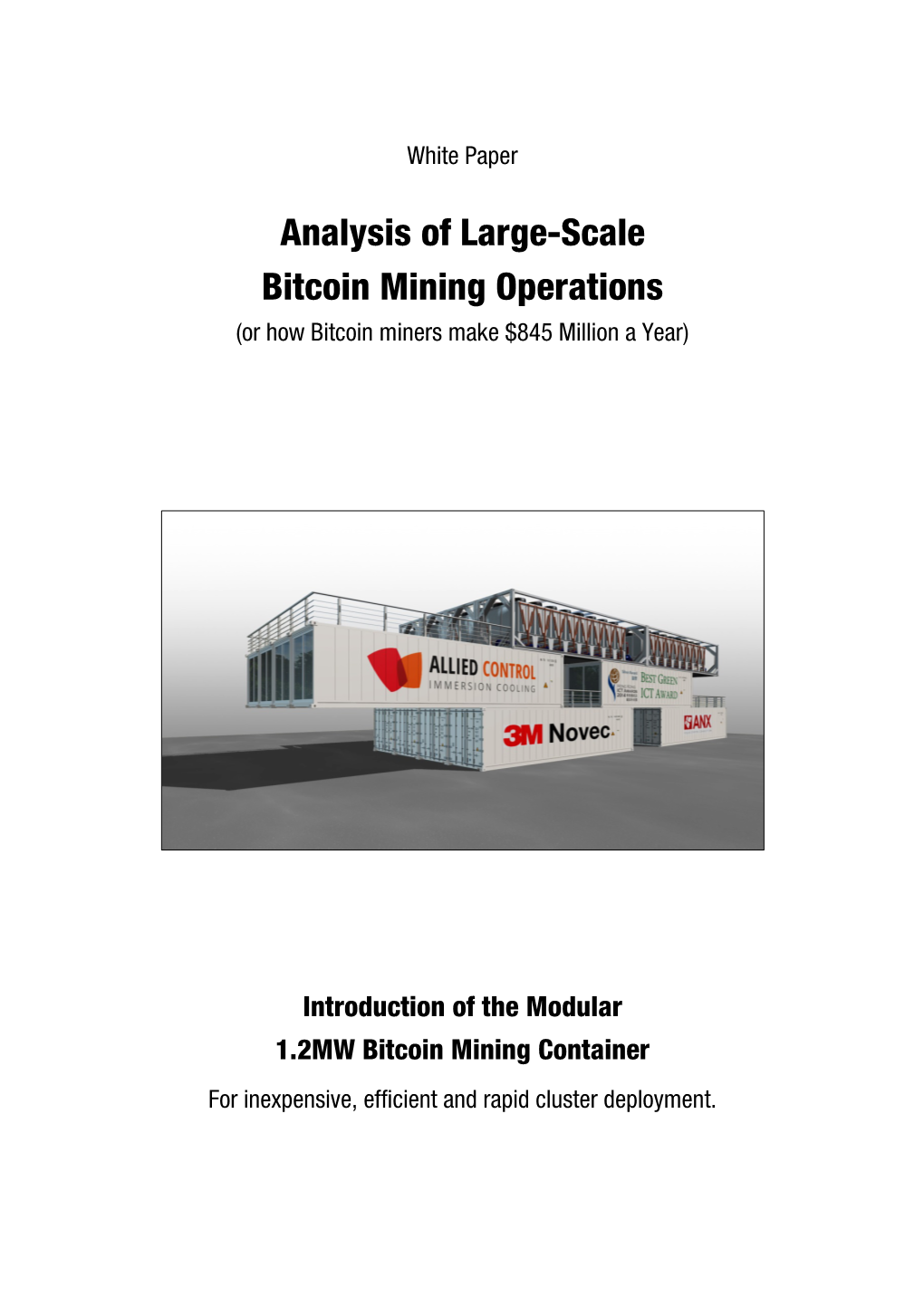 Analysis of Large-Scale Bitcoin Mining Operations