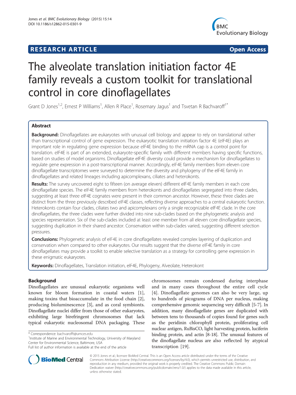 The Alveolate Translation Initiation Factor 4E Family Reveals a Custom