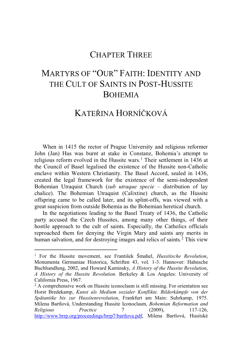 Faith: Identity and the Cult of Saints in Post-Hussite Bohemia