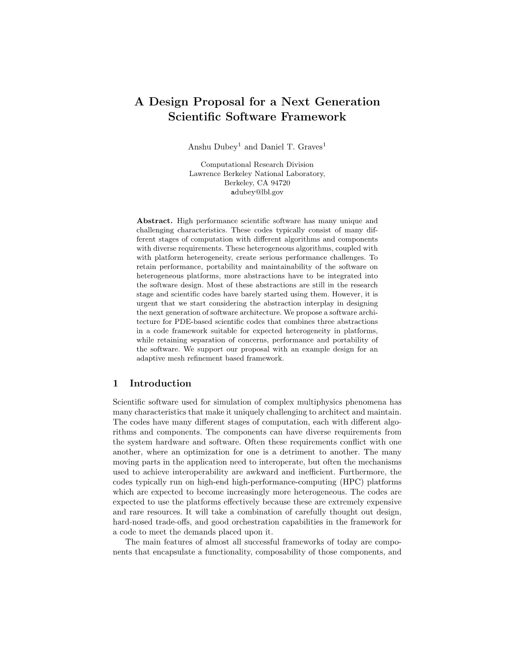 A Design Proposal for a Next Generation Scientific Software