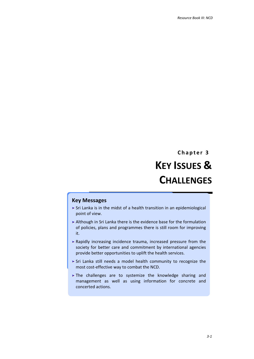 Key Issues & Challenges
