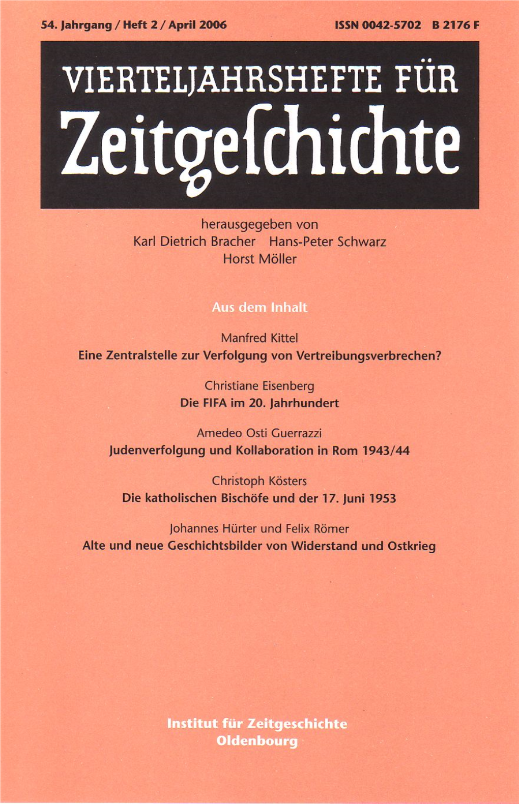 Vierteljahrshefte Für Zeitgeschichte Jahrgang 54(2006) Heft 2