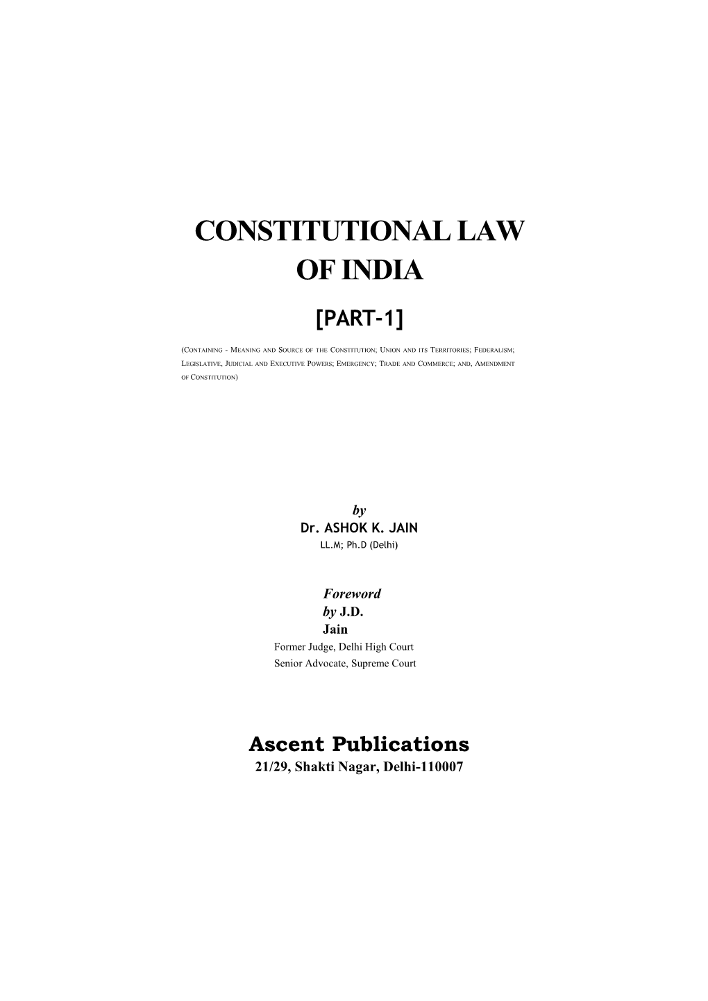 Constitutional Law of India