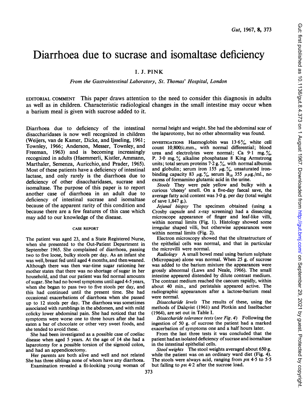 Diarrhoea Due to Sucrase and Isomaltase Deficiency