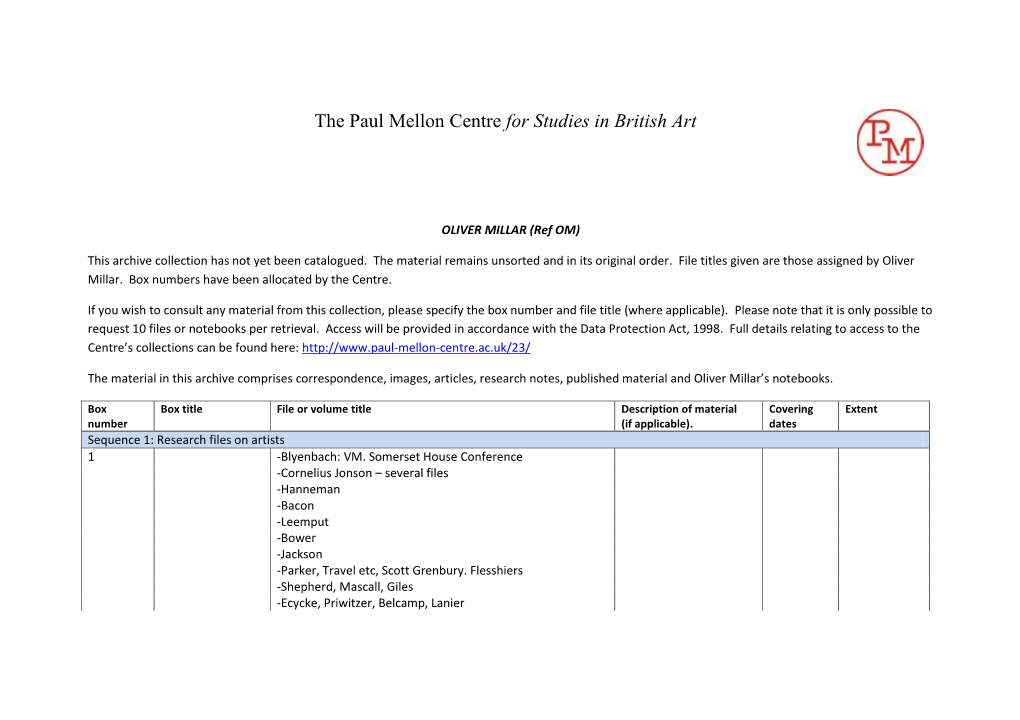 The Paul Mellon Centre for Studies in British Art
