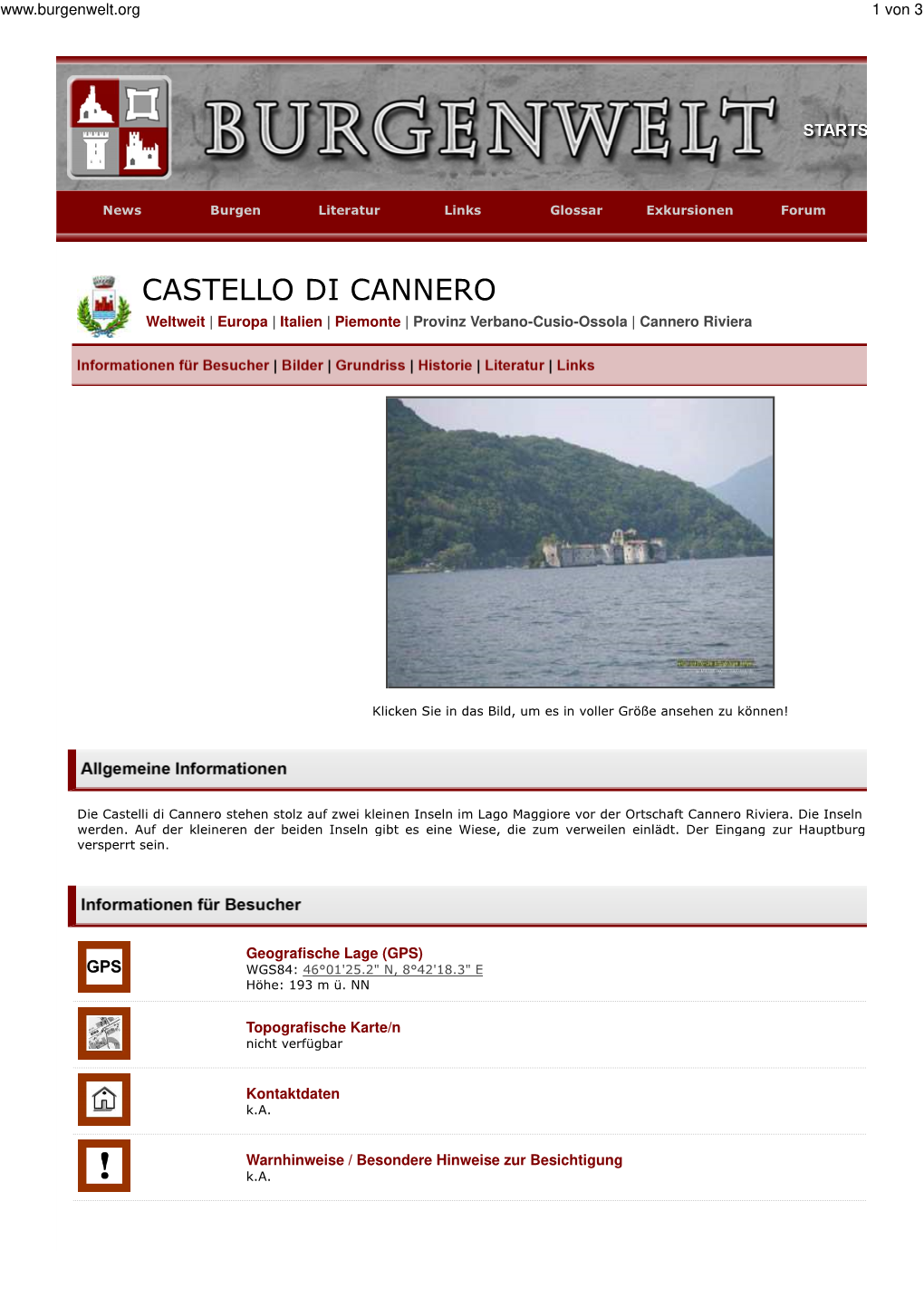 CASTELLO DI CANNERO Weltweit | Europa | Italien | Piemonte | Provinz Verbano-Cusio-Ossola | Cannero Riviera